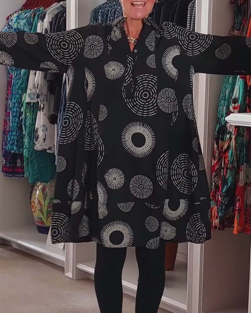 Marlene | Lässiges Midikleid für Damen mit geometrischem Druck