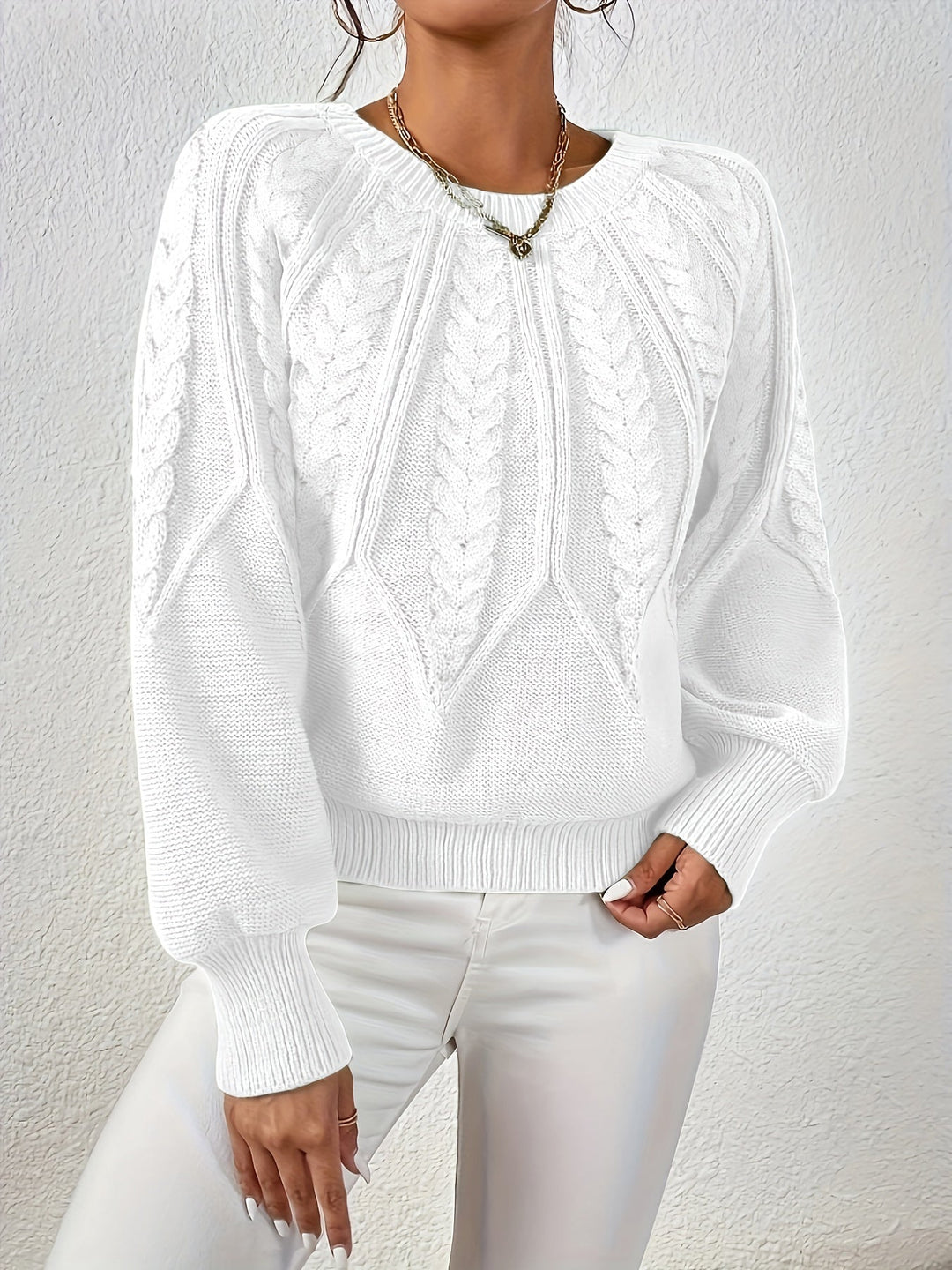 Jane | Eleganter Pullover für Damen mit langen Ärmeln und Rundhalsausschnitt