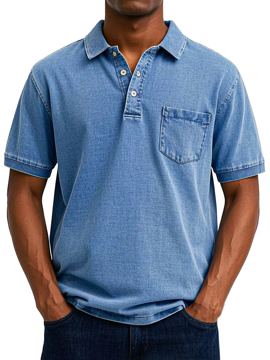 Max | Vintage Casual Polo Shirt für Herren mit kurzen Ärmeln und langen Ärmeln