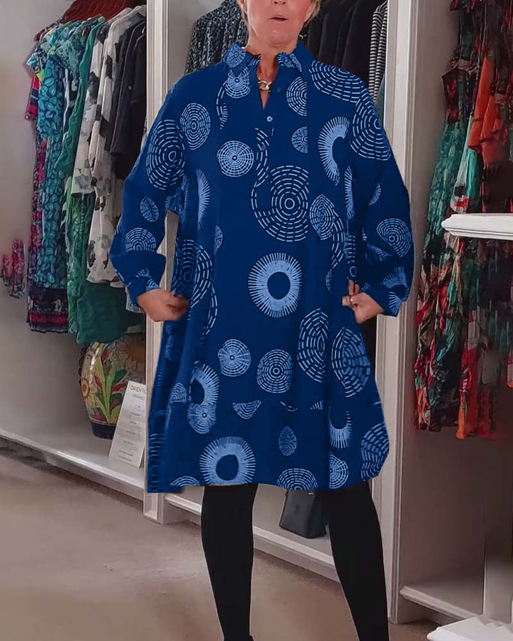 Marlene | Lässiges Midikleid für Damen mit geometrischem Druck