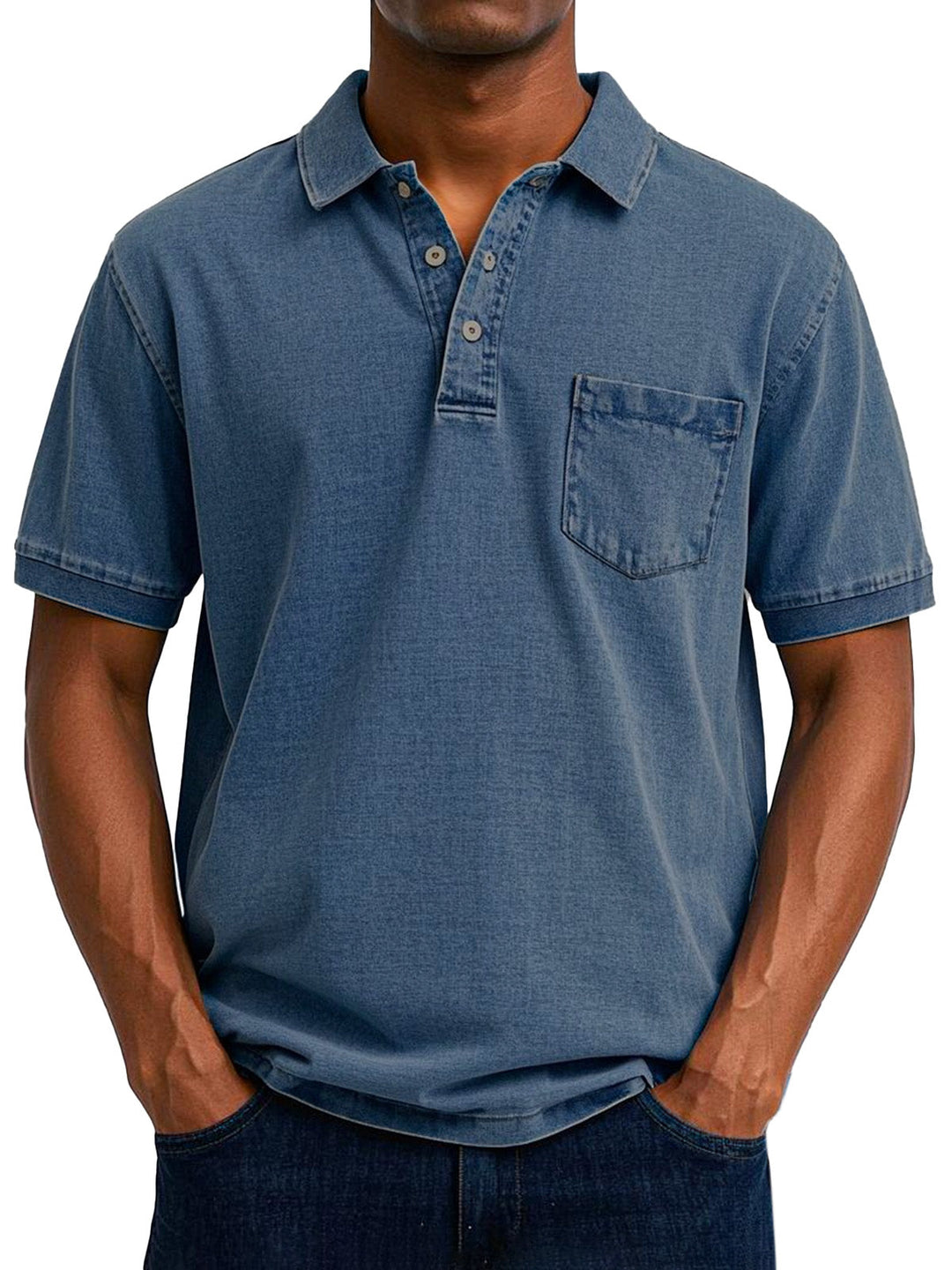 Max | Vintage Casual Polo Shirt für Herren mit kurzen Ärmeln und langen Ärmeln