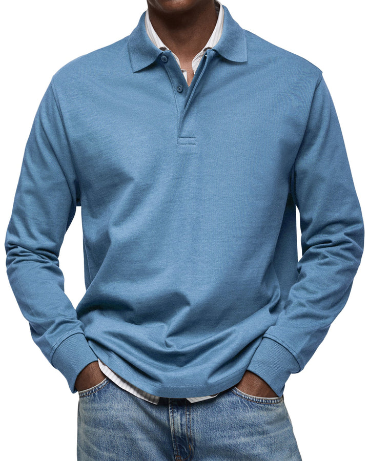 Alex | Langärmliges Freizeit-Polo Poloshirt für Herren mit langen Ärmeln