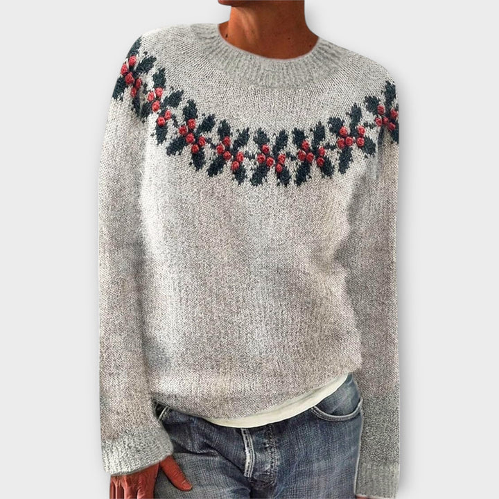 Simone | Gemütlicher Weihnachts-Pullover für Damen mit Rundhalsausschnitt