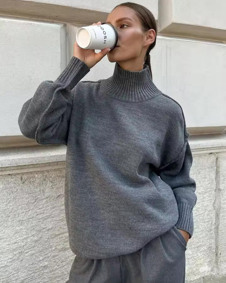 Isabella | Gestrickter Rollkragenpullover für Damen mit langen Ärmeln