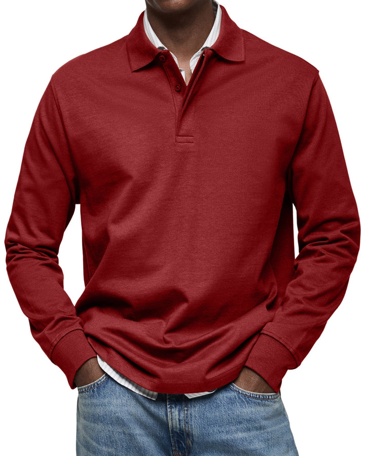 Alex | Langärmliges Freizeit-Polo Poloshirt für Herren mit langen Ärmeln