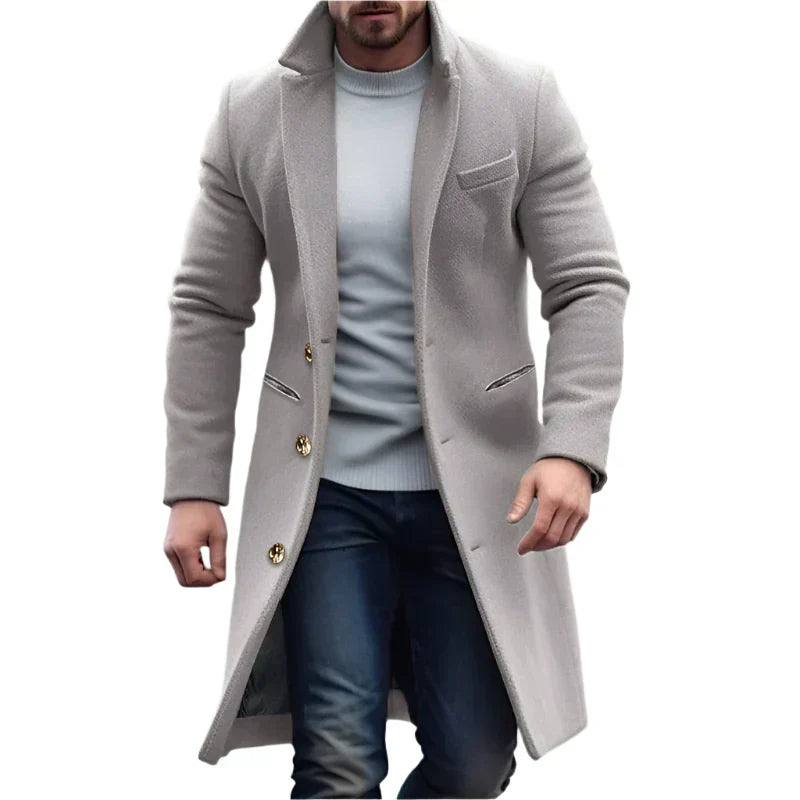 Klassischer Mantel für Herren mit langen Ärmeln