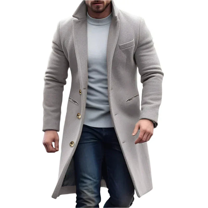 Klassischer Mantel für Herren mit langen Ärmeln