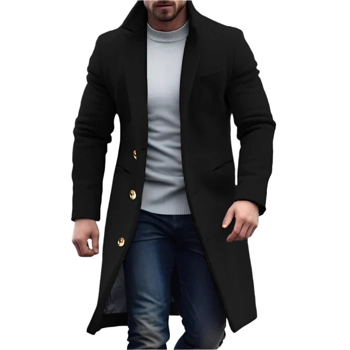Klassischer Mantel für Herren mit langen Ärmeln