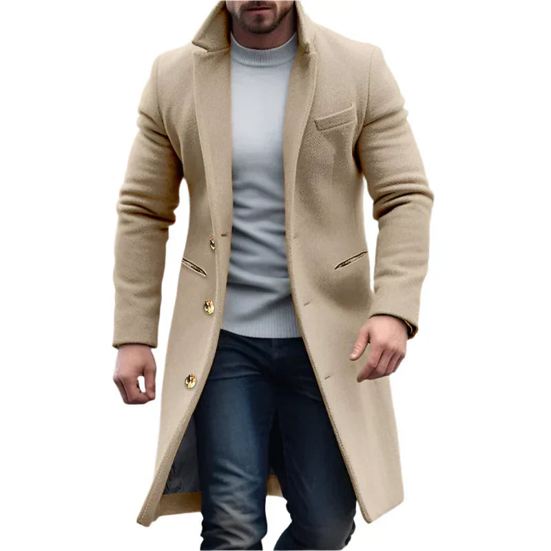 Klassischer Mantel für Herren mit langen Ärmeln