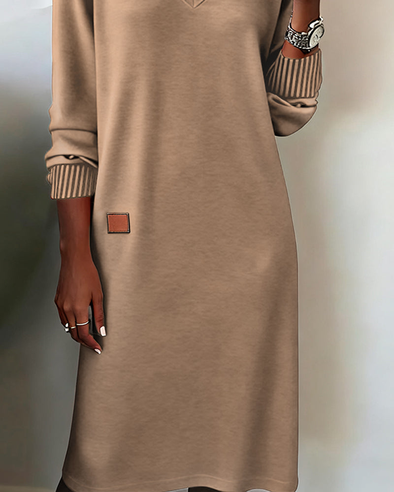 Carmen | Pulloverkleid für Damen mit V-Ausschnitt und langen Ärmeln