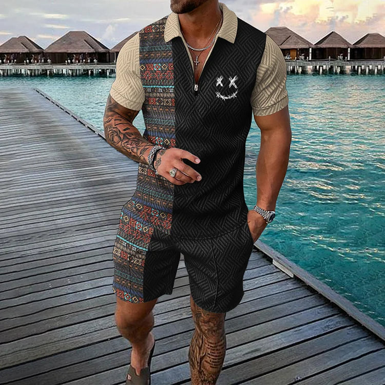 Emil | Zeitreisender Poloshirt- und Shorts-Set für Herren
