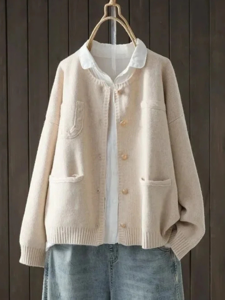 Die Marcella | Eleganter Cardigan für Damen mit V-Ausschnitt und langen Ärmeln
