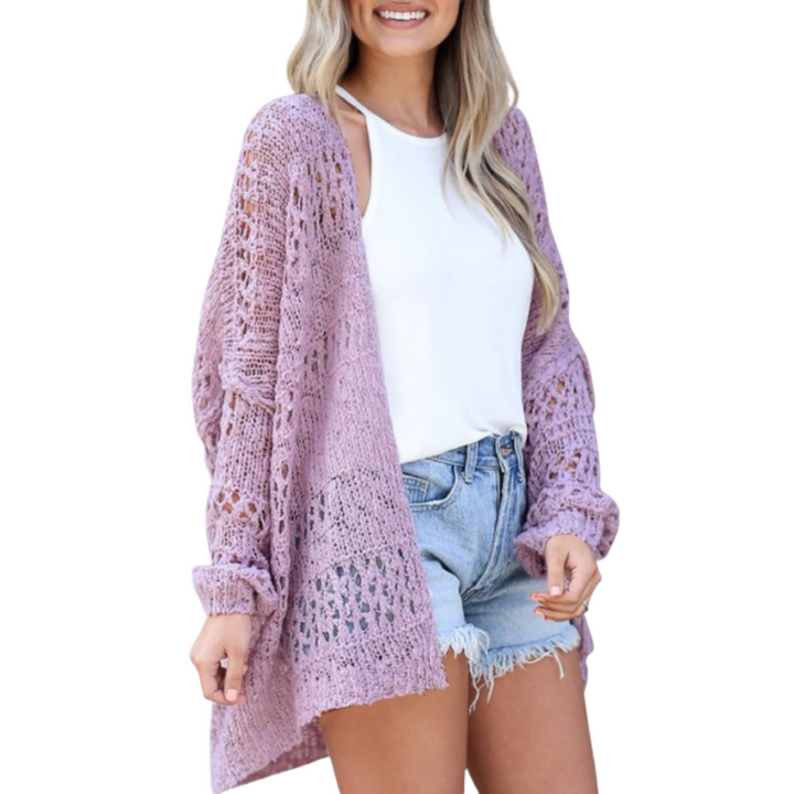 Arizela | Leichter Übergroßer Boho Cardigan für Damen mit Rundhalsausschnitt