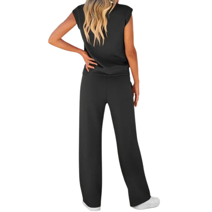 Kai | Lässiges Soft Lounge Co-Ord Set für Damen mit Rundhalsausschnitt