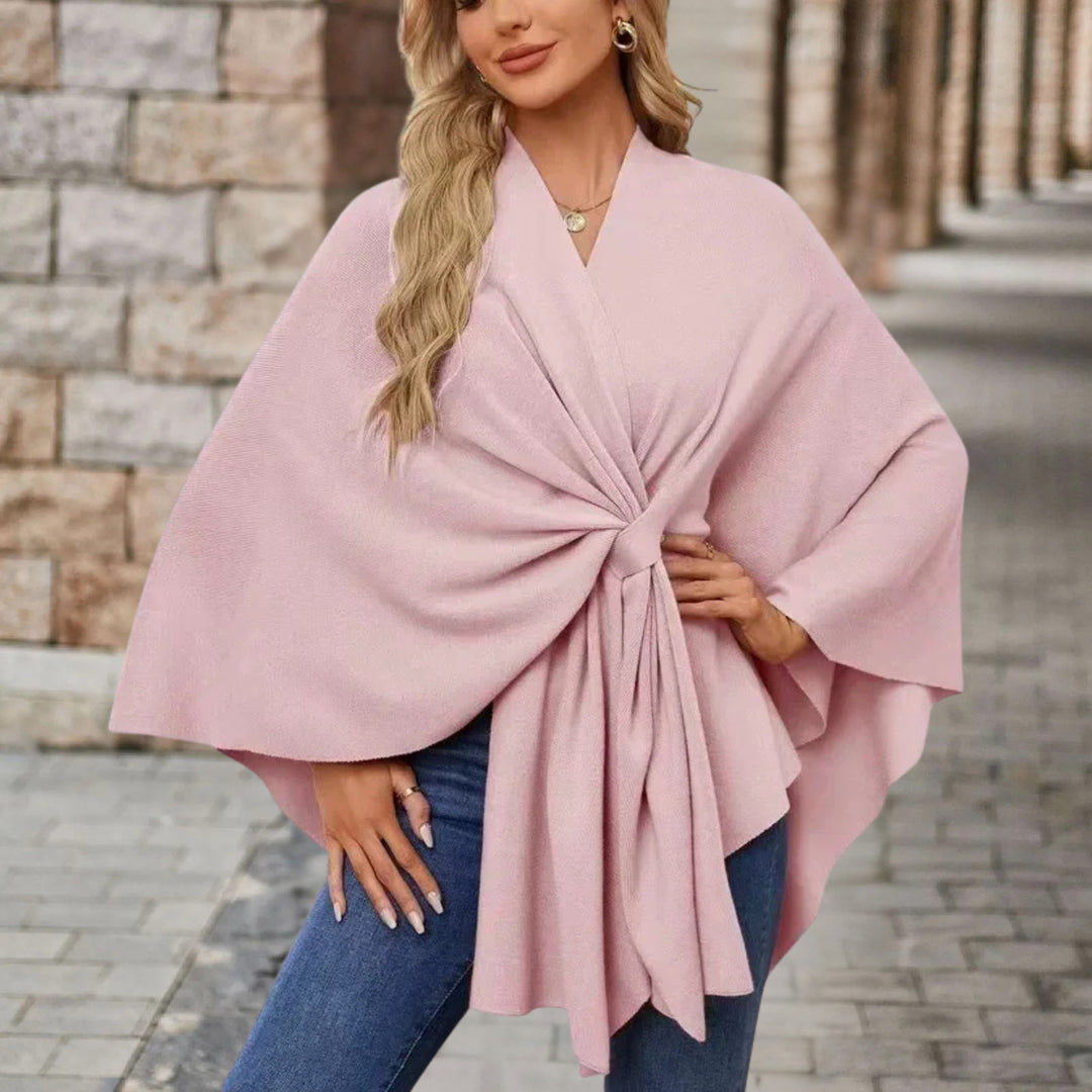 Lia | Schicker Poncho für Damen mit V-Ausschnitt