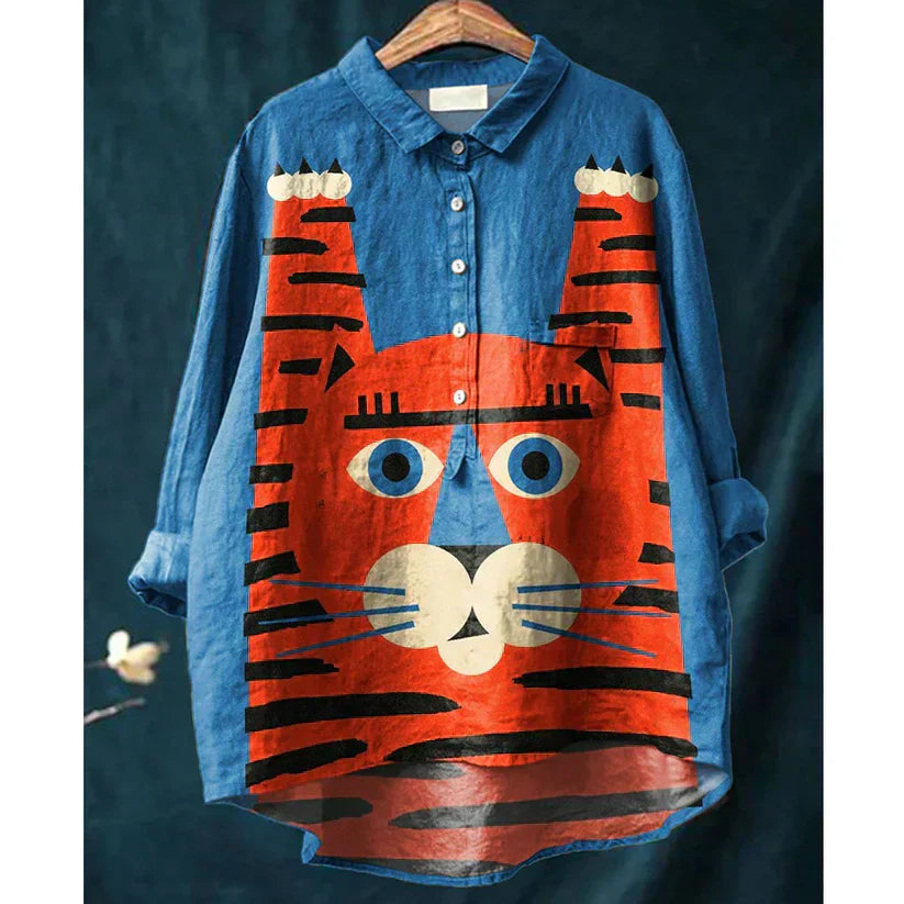 Binky | Katzenkunst T-Shirt mit langen Ärmeln