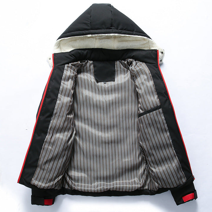 Herren Jacke mit Kapuze und Taschen, Langarm