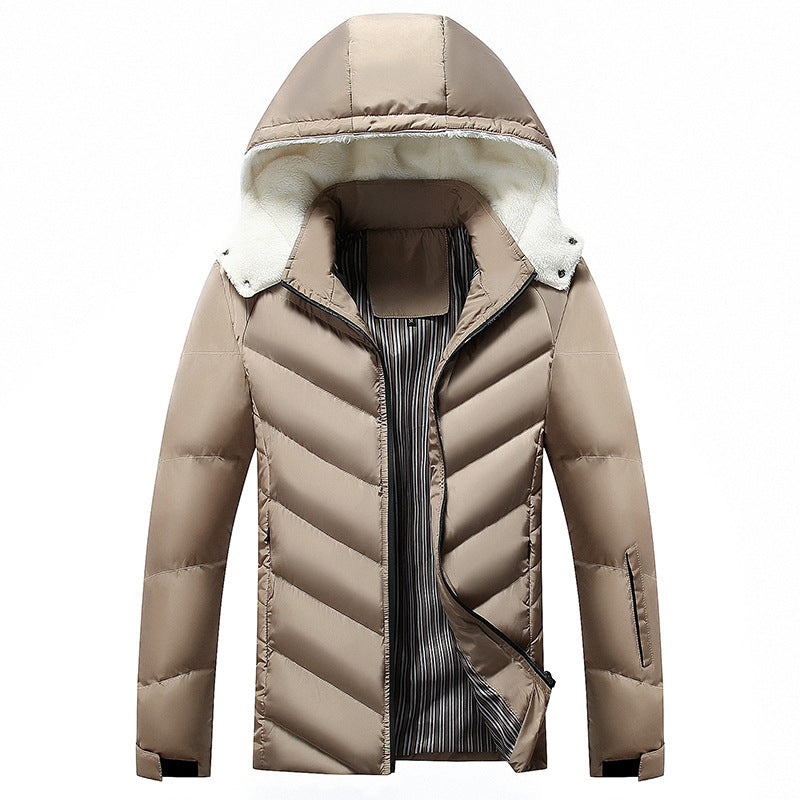 Herren Winterjacke mit Taschen und Kapuze, Langarm