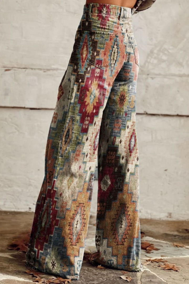 Chloé | Boho Vintage Hose für Damen mit weiter Passform und hohem Bund
