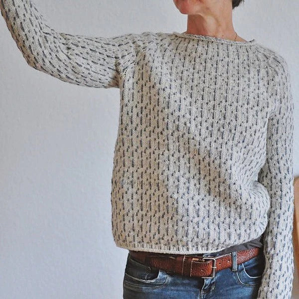 Kristine | Gemütlicher Textur Strickpullover für Damen mit Rundhalsausschnitt