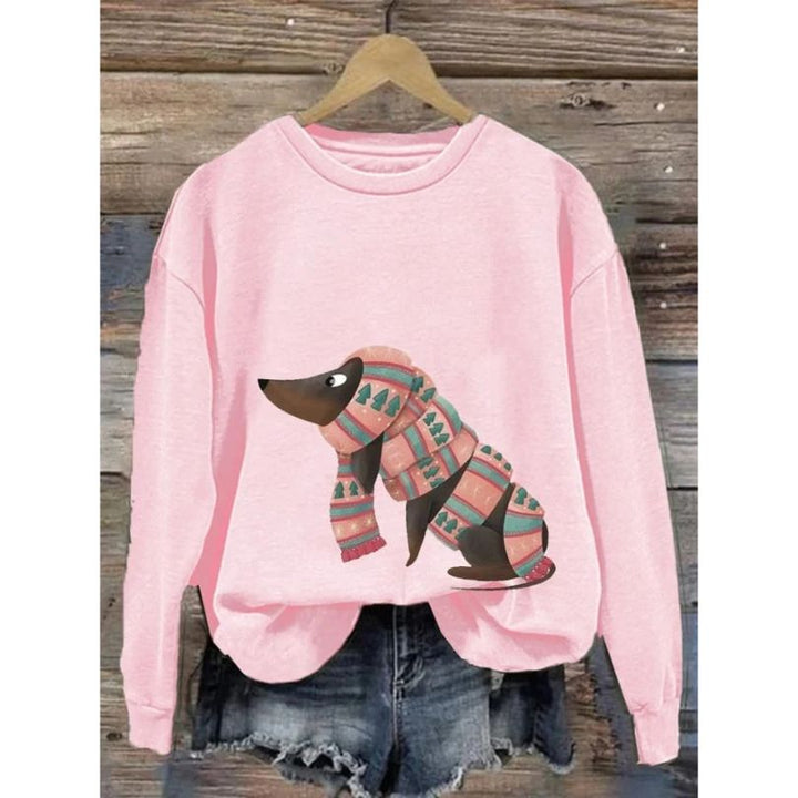 Damen Sweatshirt mit langen Ärmeln und Rundhalsausschnitt