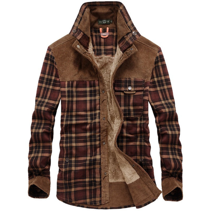 Herren Hemdjacke mit Taschen und Karomuster