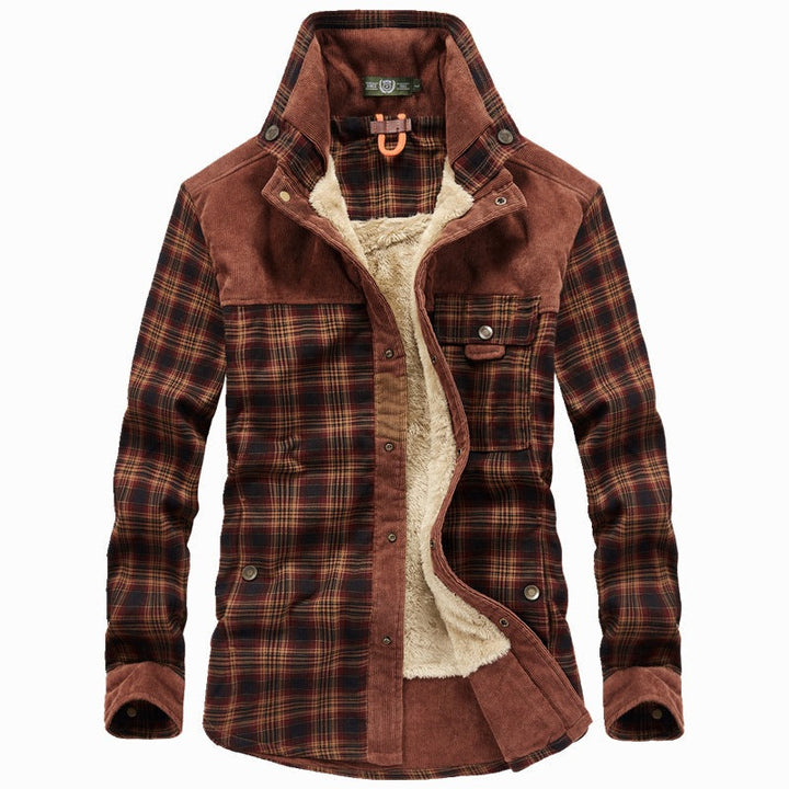 Herren Hemdjacke mit Taschen und Karomuster