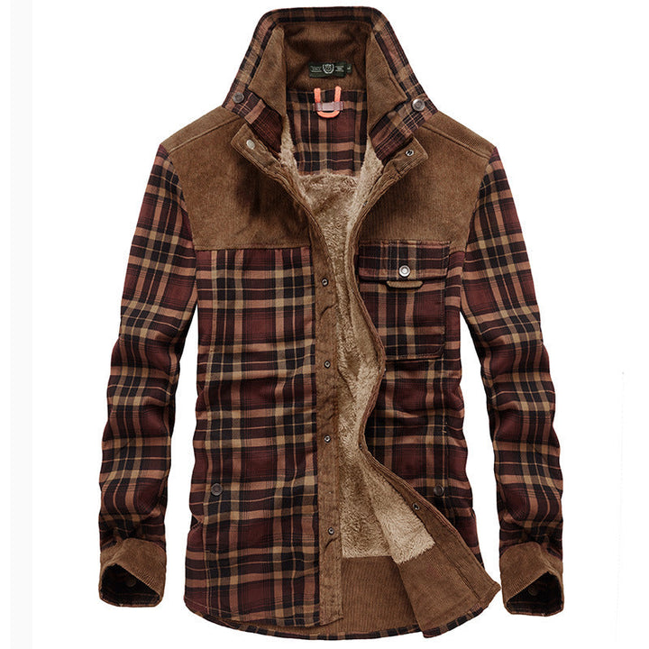 Herren Hemdjacke mit Taschen und Karomuster