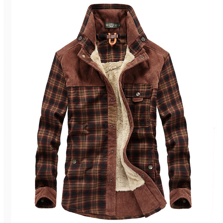 Herren Hemdjacke mit Taschen und Karomuster