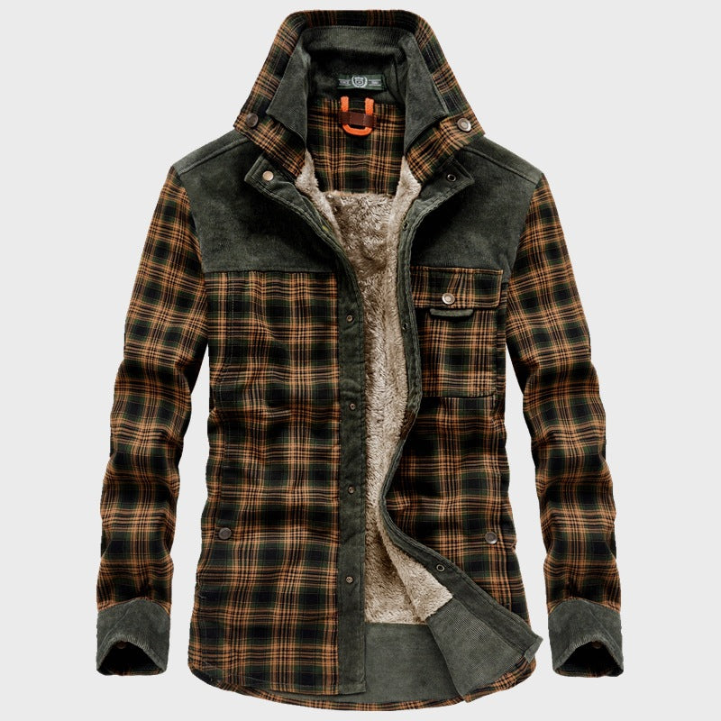 Herren Hemdjacke mit Taschen und Karomuster