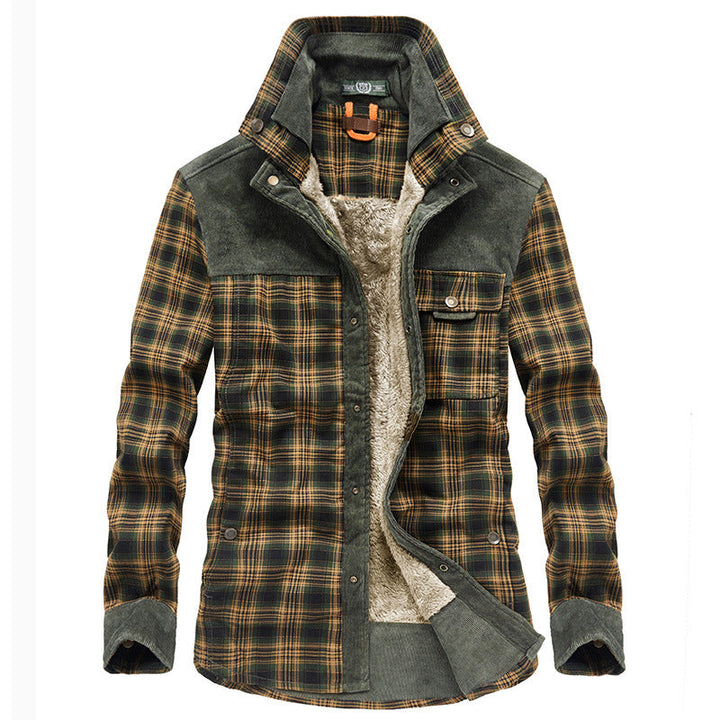 Herren Hemdjacke mit Taschen und Karomuster
