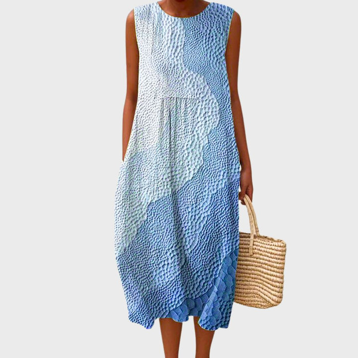 Isla | Leichtes Kleid für Damen mit Karomuster und Rundhalsausschnitt