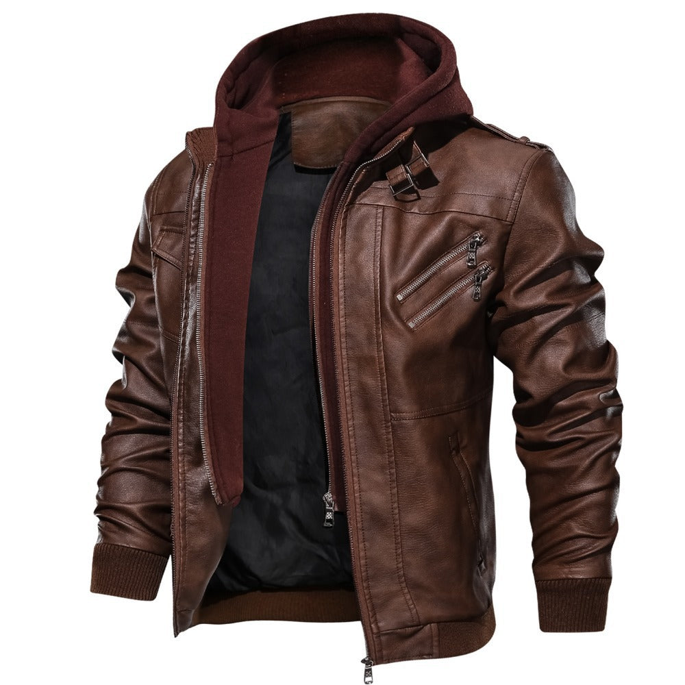 Herren Jacke mit Taschen und abnehmbarer Kapuze