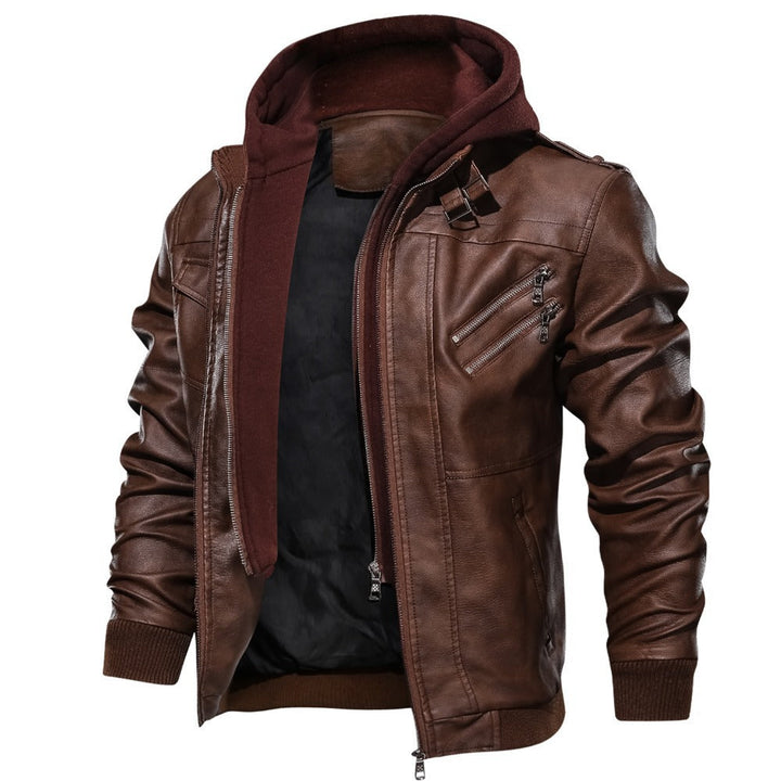 Herren Jacke mit Taschen und abnehmbarer Kapuze