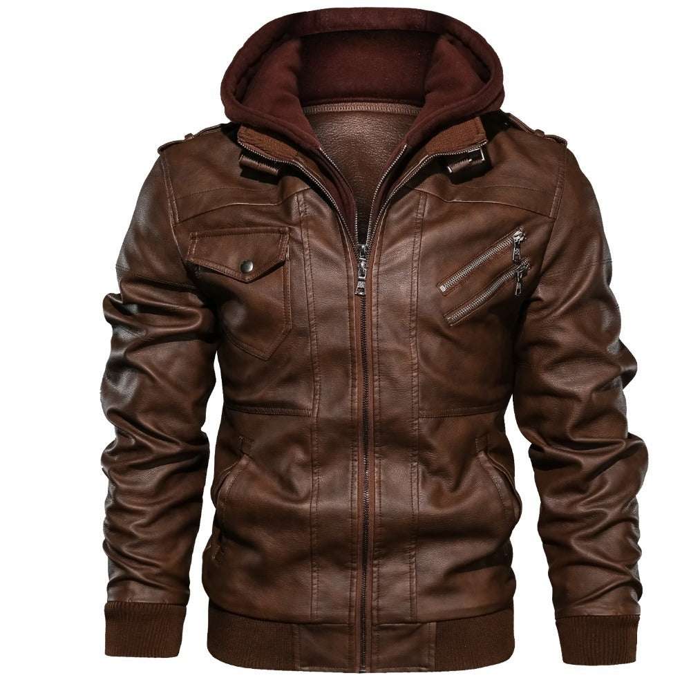 Herren Jacke mit Taschen und abnehmbarer Kapuze