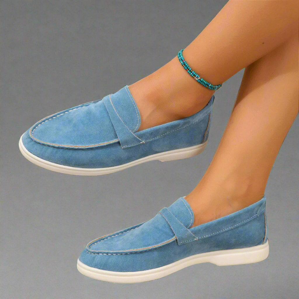 Hannah | Elegante Mokassins aus Wildleder Ballerinas für Damen