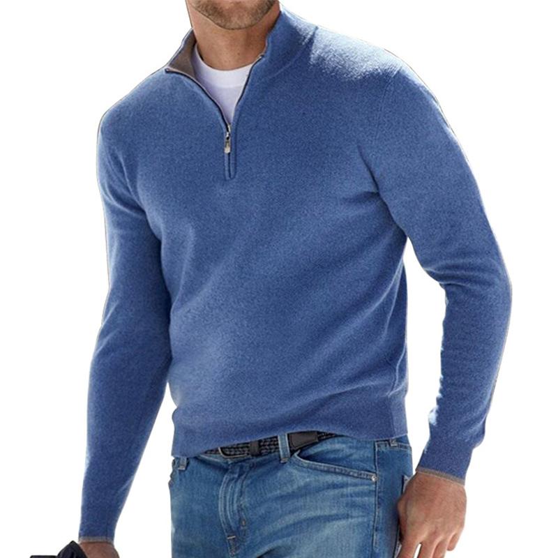 Erik | Premium-Pullover für Herren mit Reißverschluss und Stehkragen