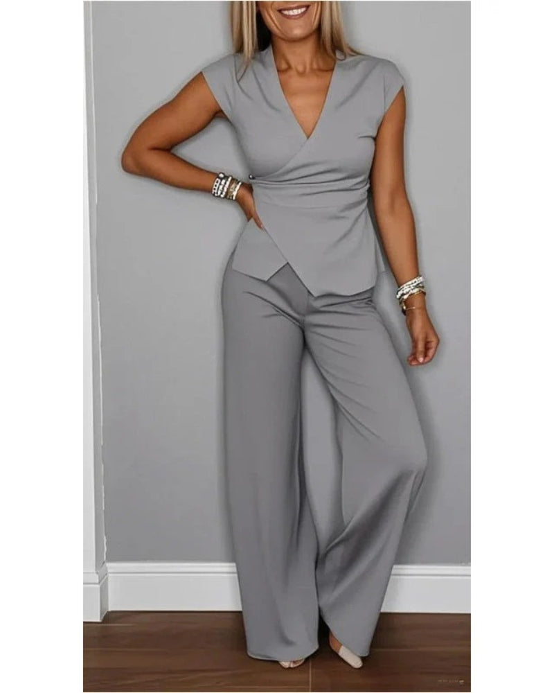 Angela | Elegantes Zweiteiliges Set für Damen mit V-Ausschnitt