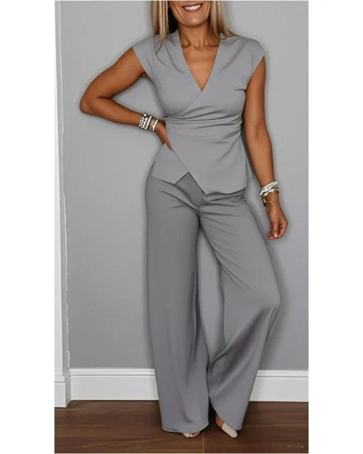 Angela | Elegantes Zweiteiliges Set für Damen mit V-Ausschnitt