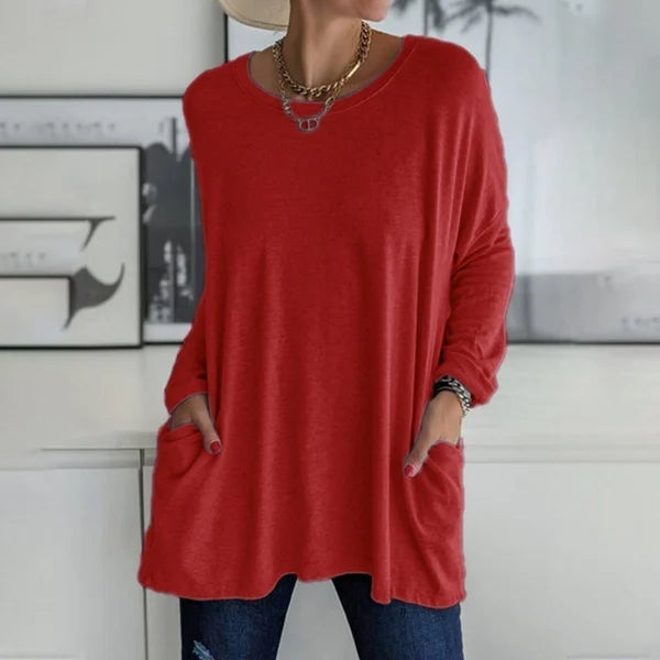 Aelira | Lässiges Langarmshirt für Damen mit Rundhalsausschnitt und langen Ärmeln
