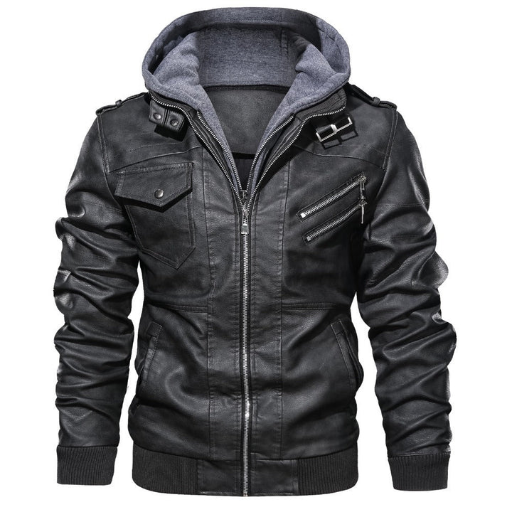 Herren Jacke mit Taschen und abnehmbarer Kapuze