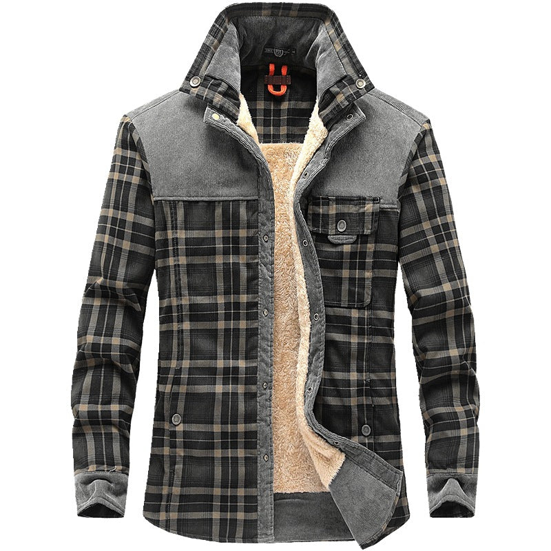 Herren Hemdjacke mit Taschen und Karomuster