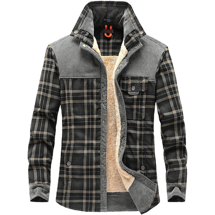 Herren Hemdjacke mit Taschen und Karomuster