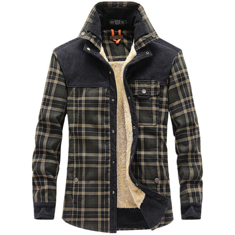 Herren Hemdjacke mit Taschen und Karomuster