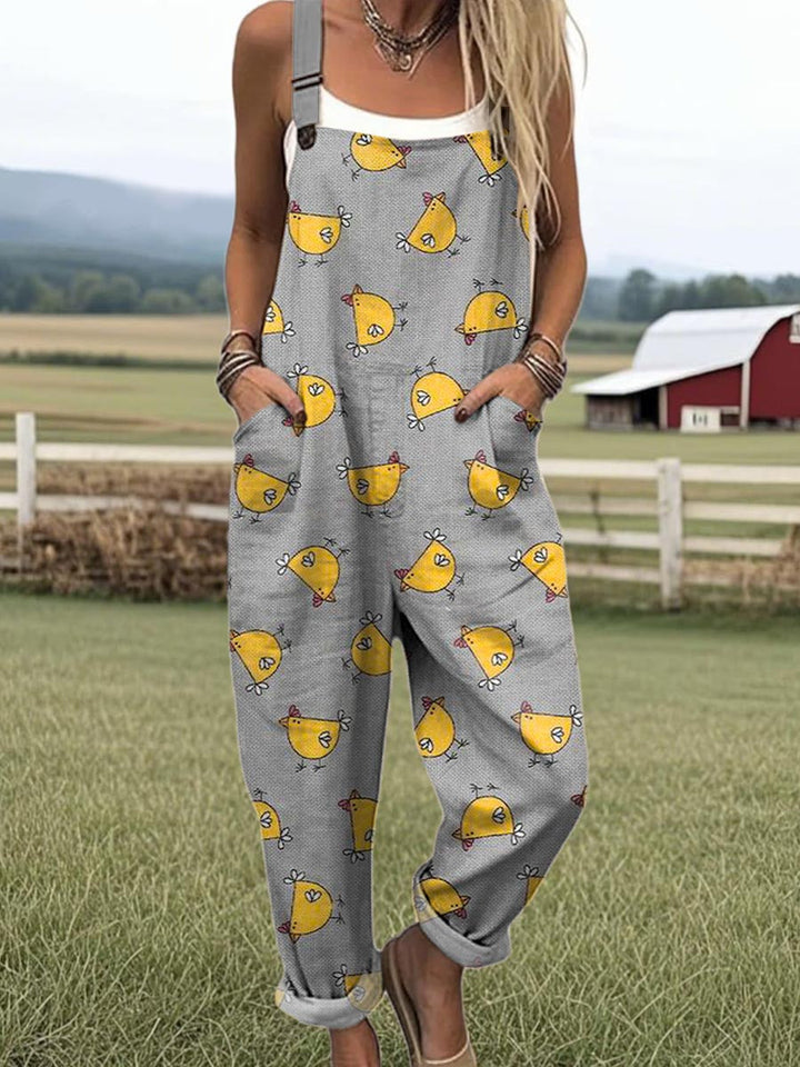 Damen Vintage Weitbeiniger Jumpsuit | Müheloser Stil und Komfort