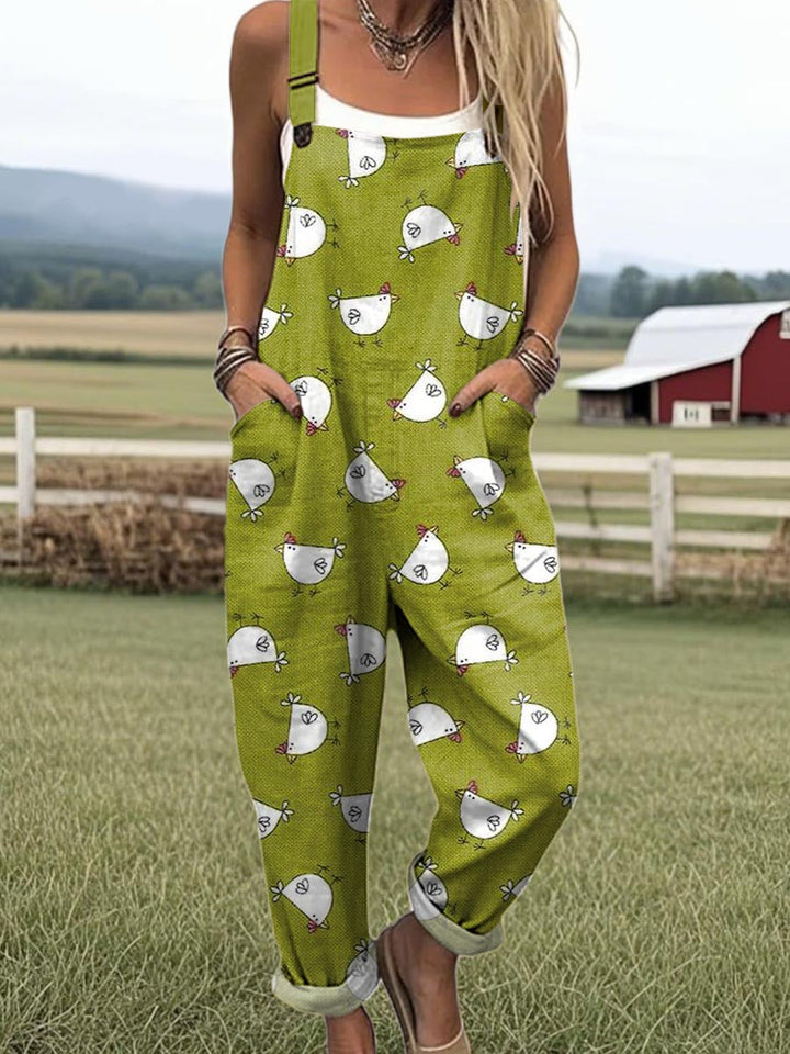 Damen Vintage Weitbeiniger Jumpsuit | Müheloser Stil und Komfort
