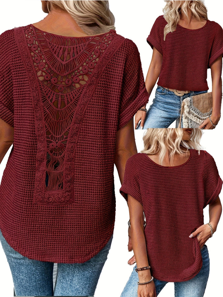 Oliv | Bequemes Rundhals-T-Shirt mit Rundhalsausschnitt