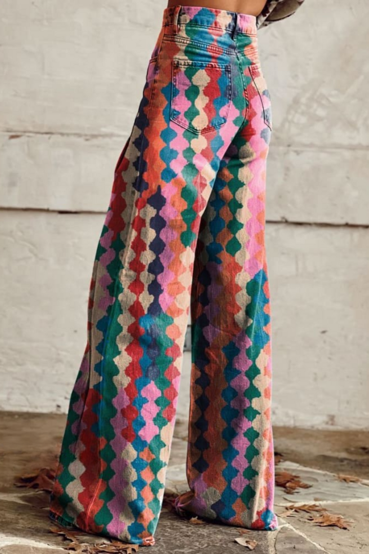 Chloé | Boho Vintage Hose für Damen mit weiter Passform und hohem Bund