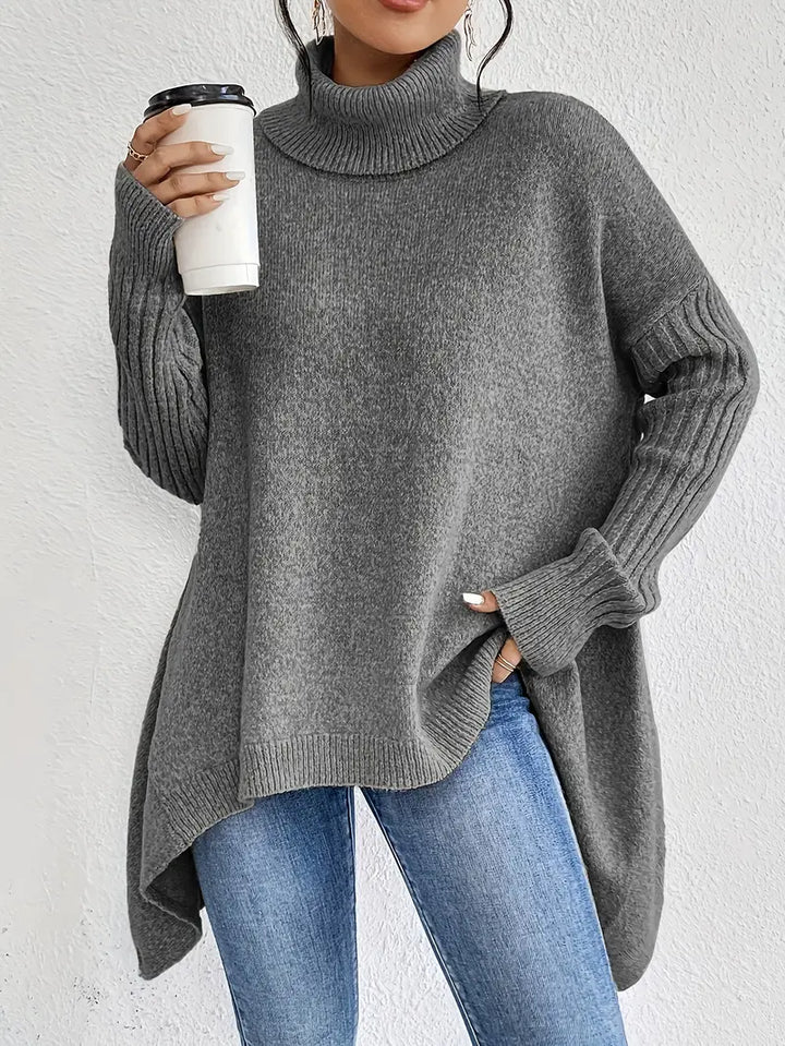 Bridgette | Bequemer langer Rollkragenpullover für Damen