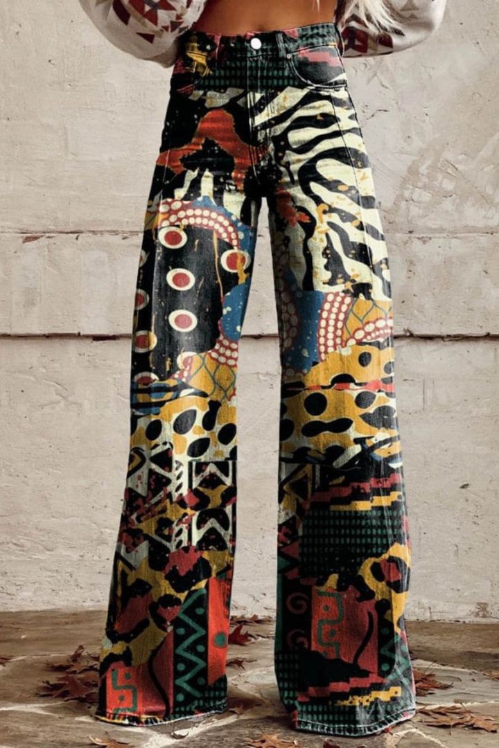 Chloé | Boho Vintage Hose für Damen mit weiter Passform und hohem Bund
